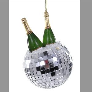 Cody Foster Co Disco Ball Champagne Silver Holiday Ornament New